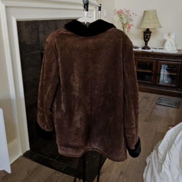 Gallery Genuine Leather Suede Faux Fur lining Jacket L - Picture 5 of 16